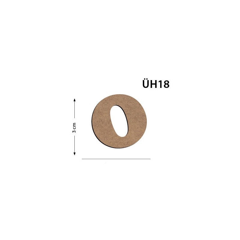 Üh18 Ahşap 3 cm O Harfi