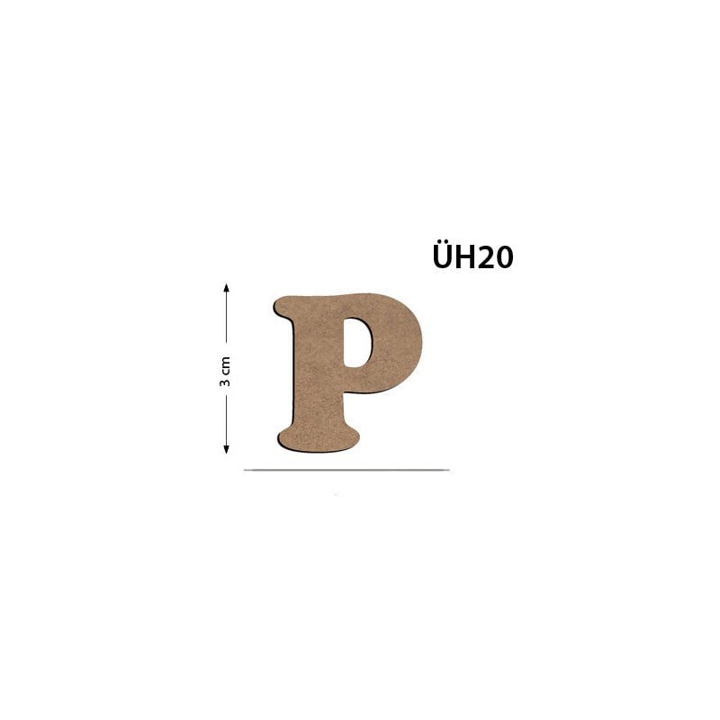 Üh20 Ahşap 3 cm P Harfi