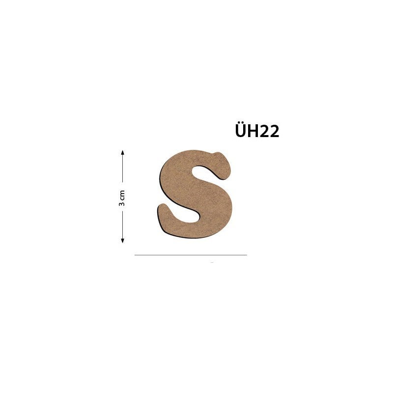 Üh22 Ahşap 3 cm S Harfi