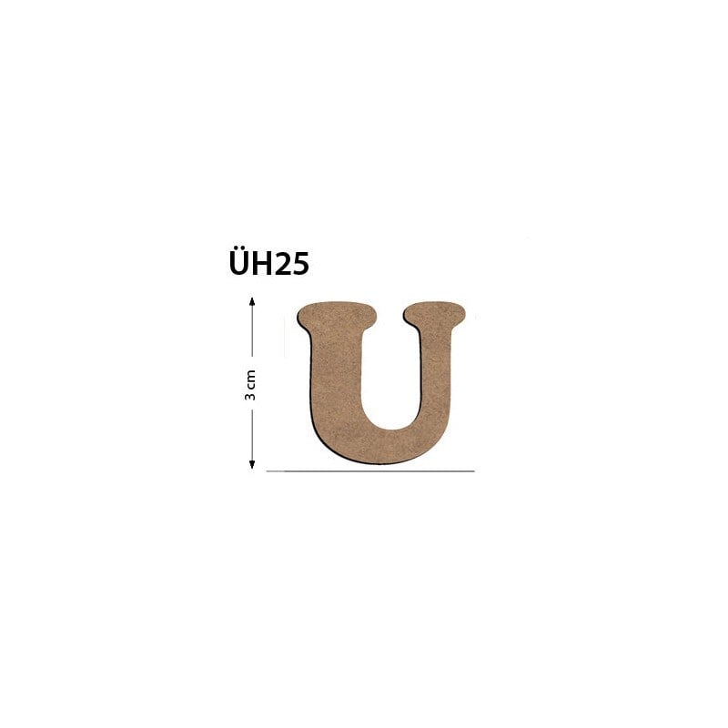 Üh25 Ahşap 3 cm U Harfi