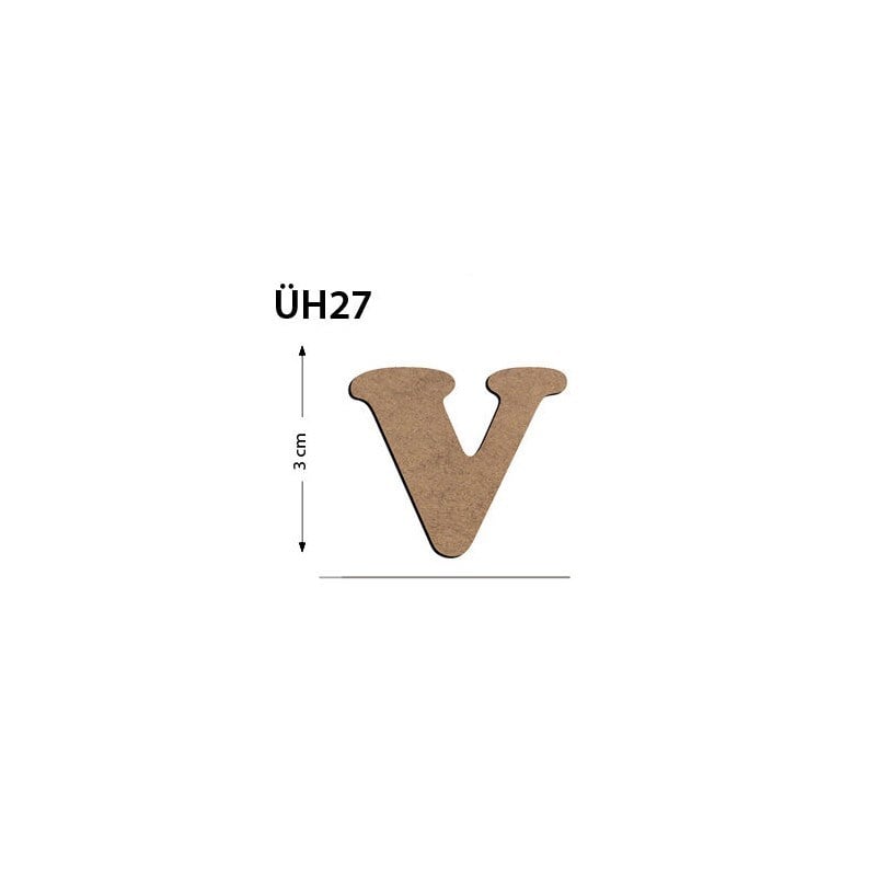 Üh27 Ahşap 3 cm V Harfi