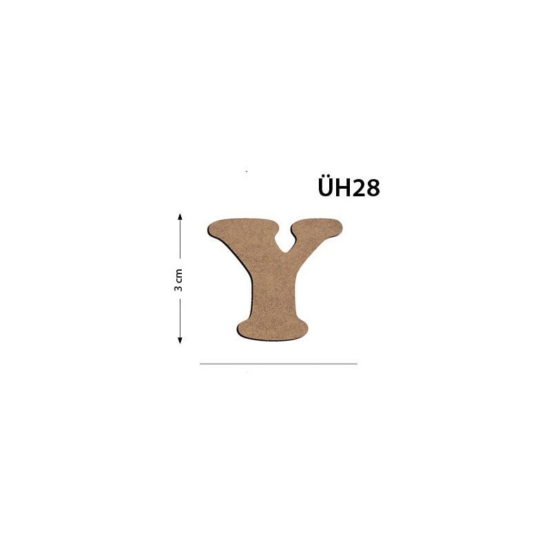 Üh28 Ahşap 3 cm Y Harfi