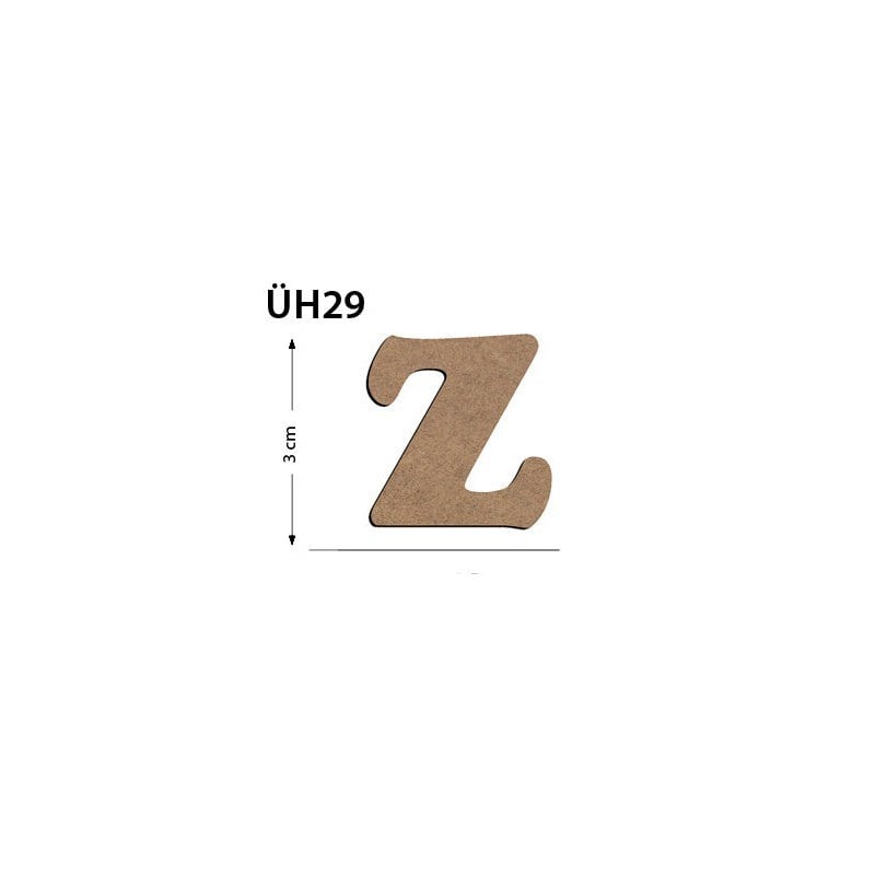 Üh29 Ahşap 3 cm Z Harfi