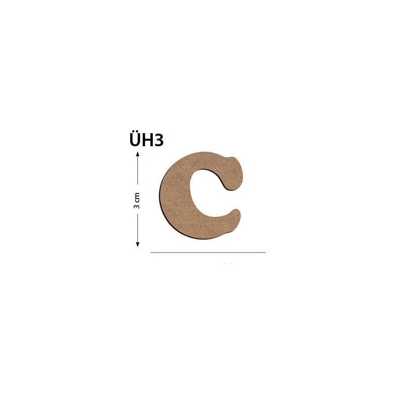 Üh3 Ahşap 3 cm C Harfi