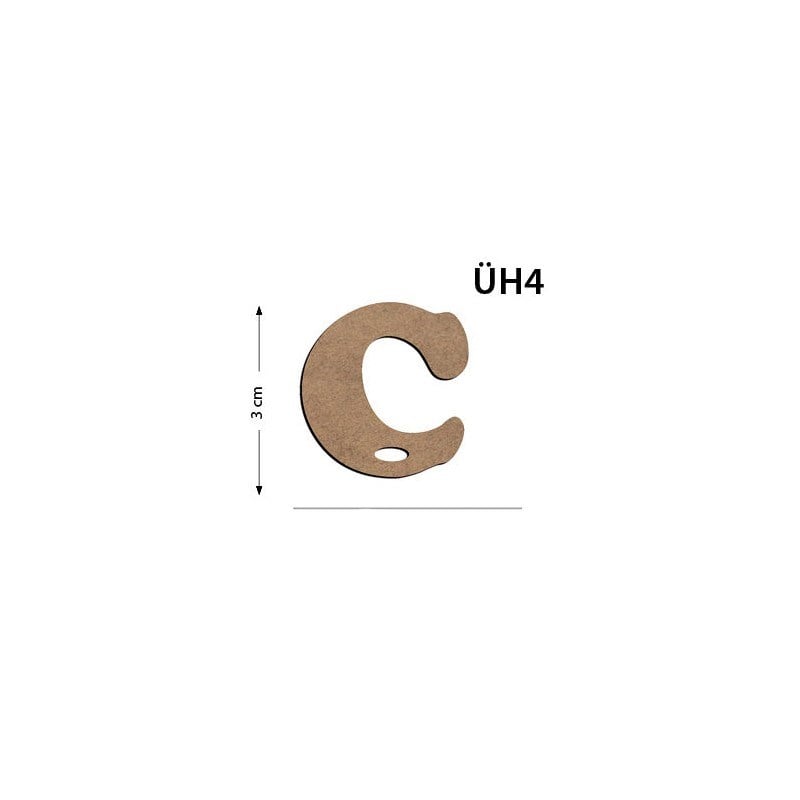 Üh4 Ahşap 3 cm Ç Harfi