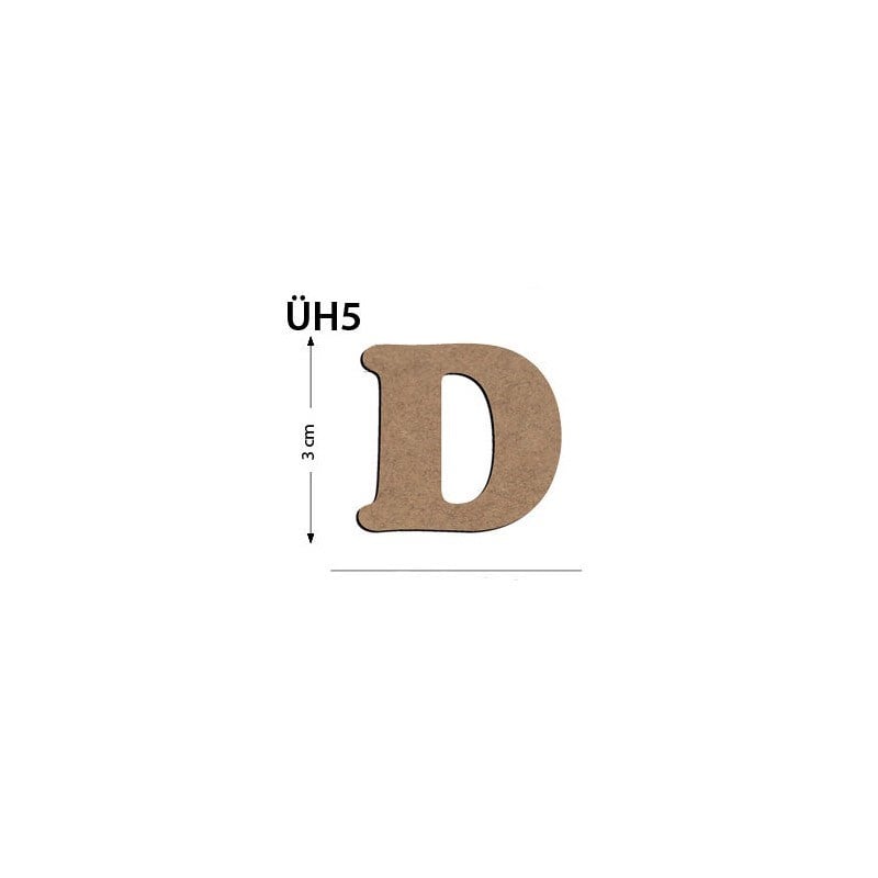 Üh5 Ahşap 3 cm D Harfi
