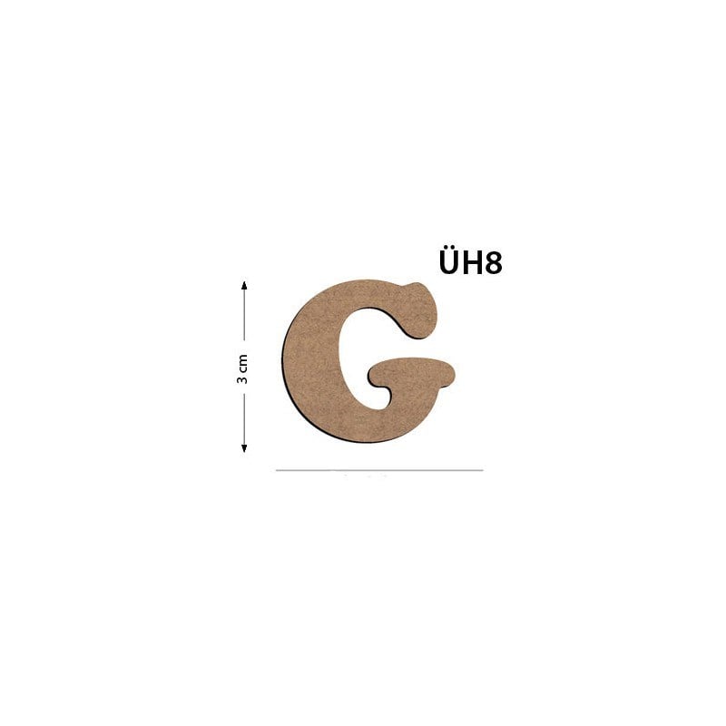Üh8 Ahşap 3 cm G Harfi
