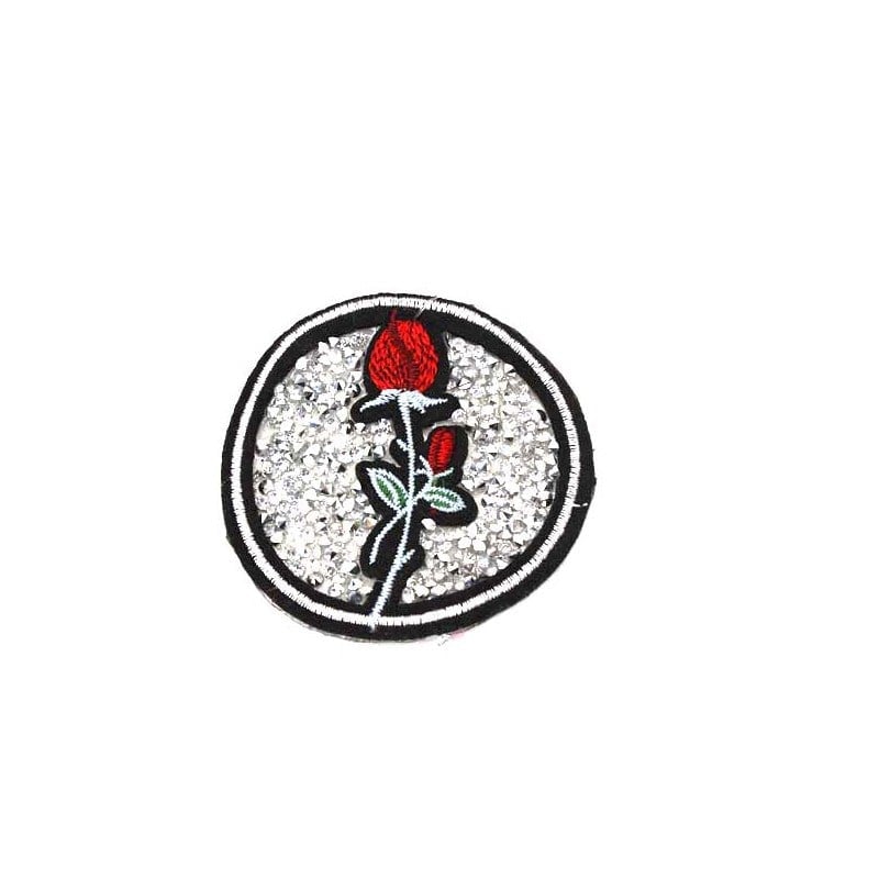 Yapıştırma Dökme Taşlı Gül Patch