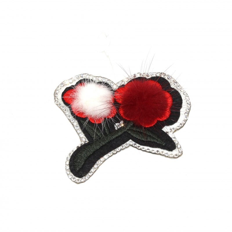 Yapıştırma Ponponlu Çiçek Patch Model 1