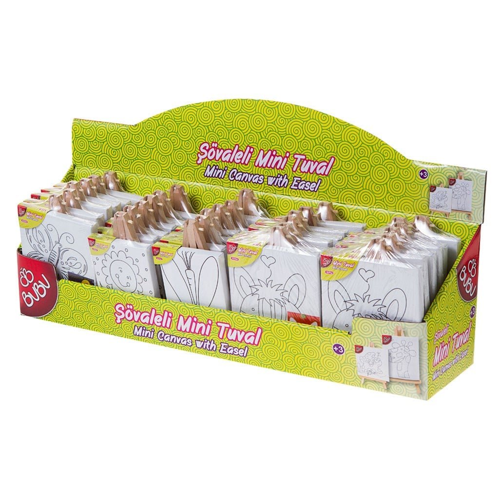 Bu-Bu Mini Şövaleli Tuval Seti 12'li 15*15 Cm BUBU   