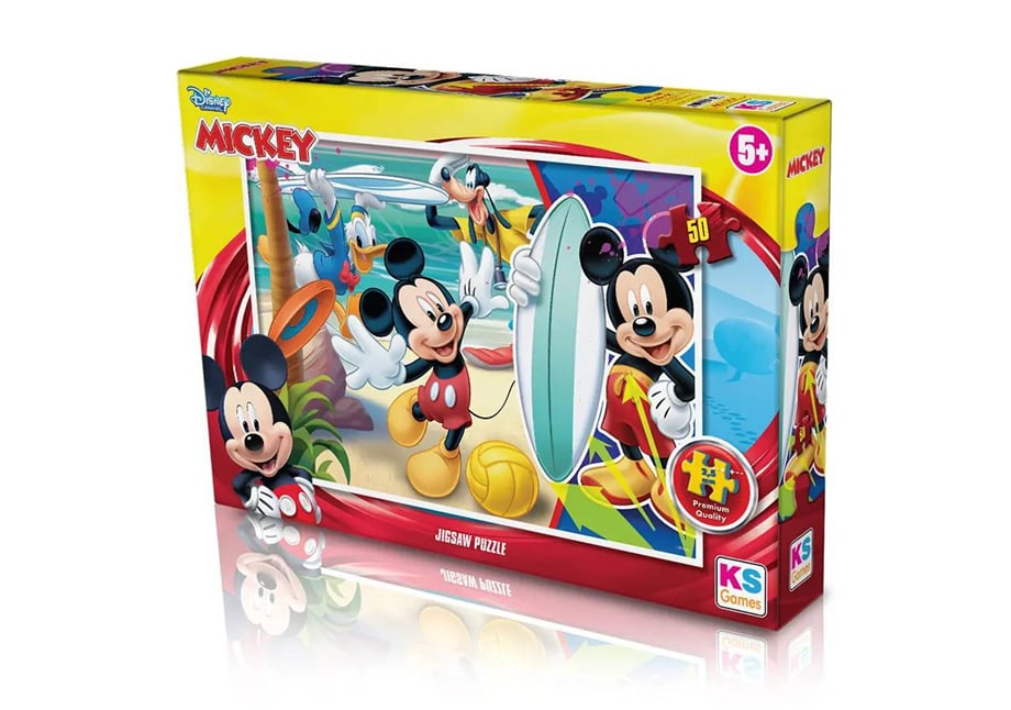 Ks Mickey Mouse Puzzle 50 Parça KIRMIZI SIYAH   