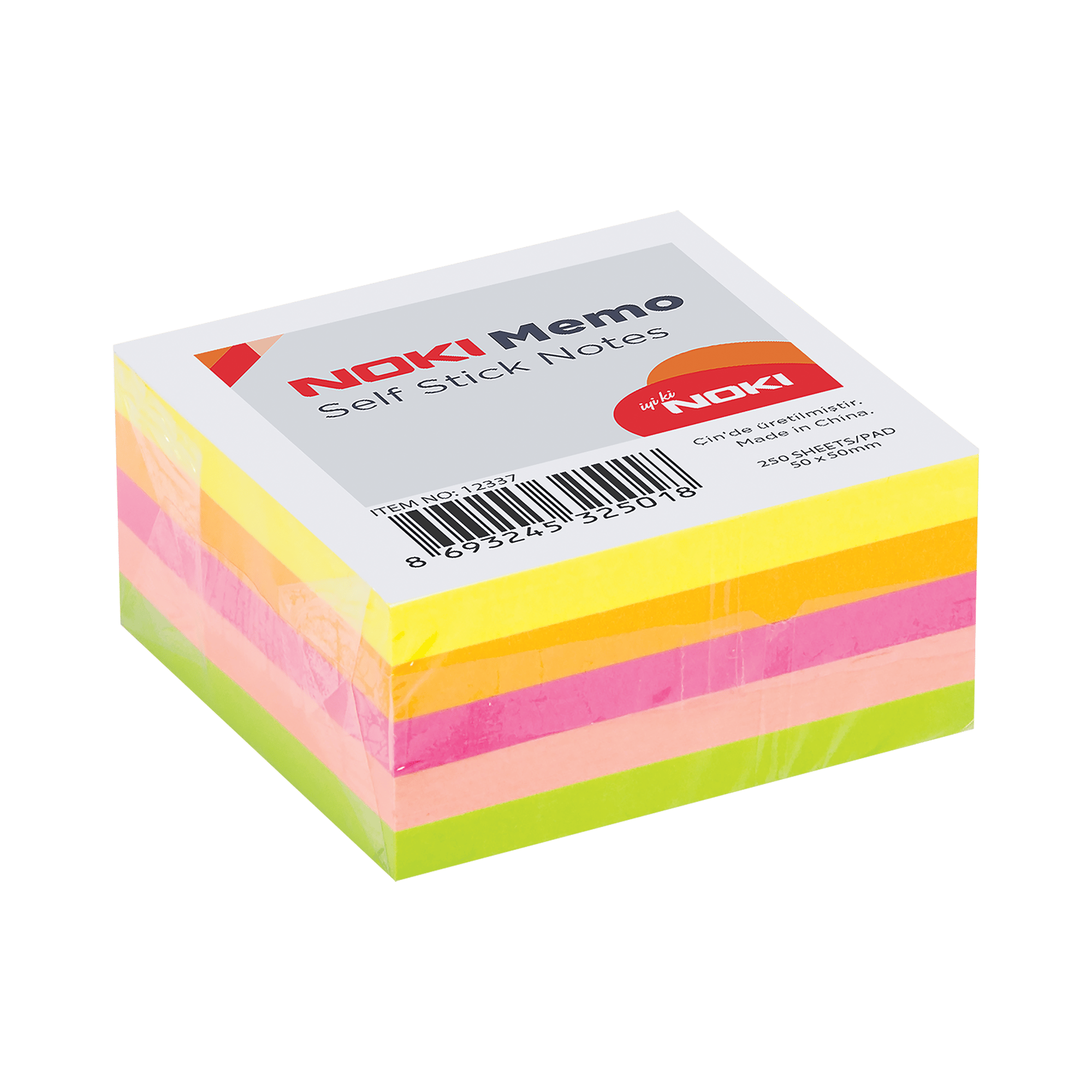 Noki Memo Stick Notes 75x75 Mm Küp Neon Yapışkanlı Not Kağıdı 100 Yaprak 