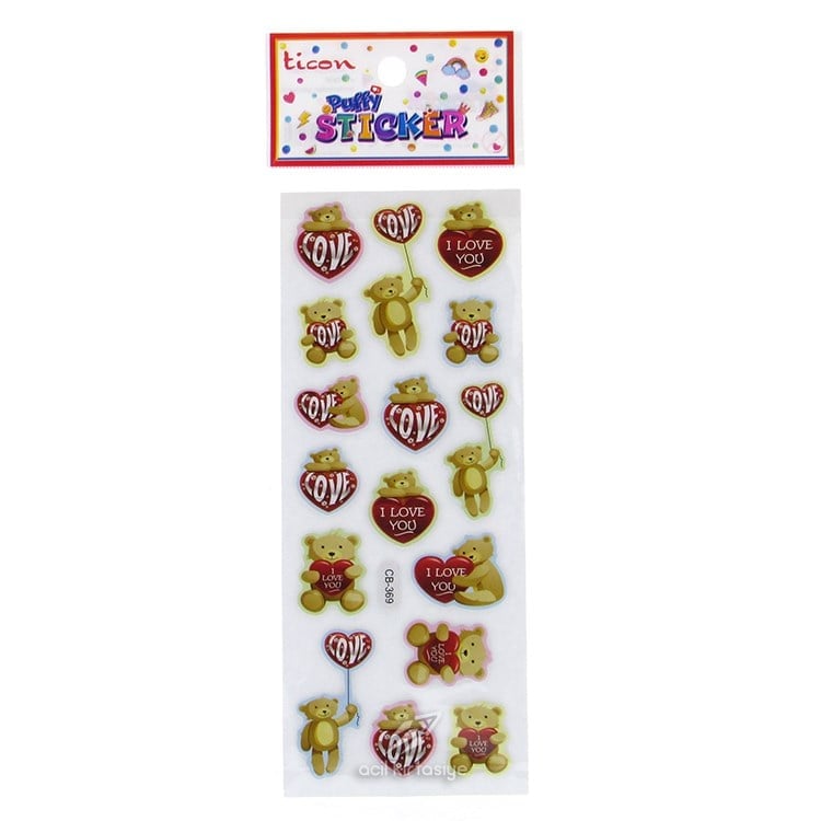 Ticon Sticker Puffy Kabartma Etiket 348887 I Love You