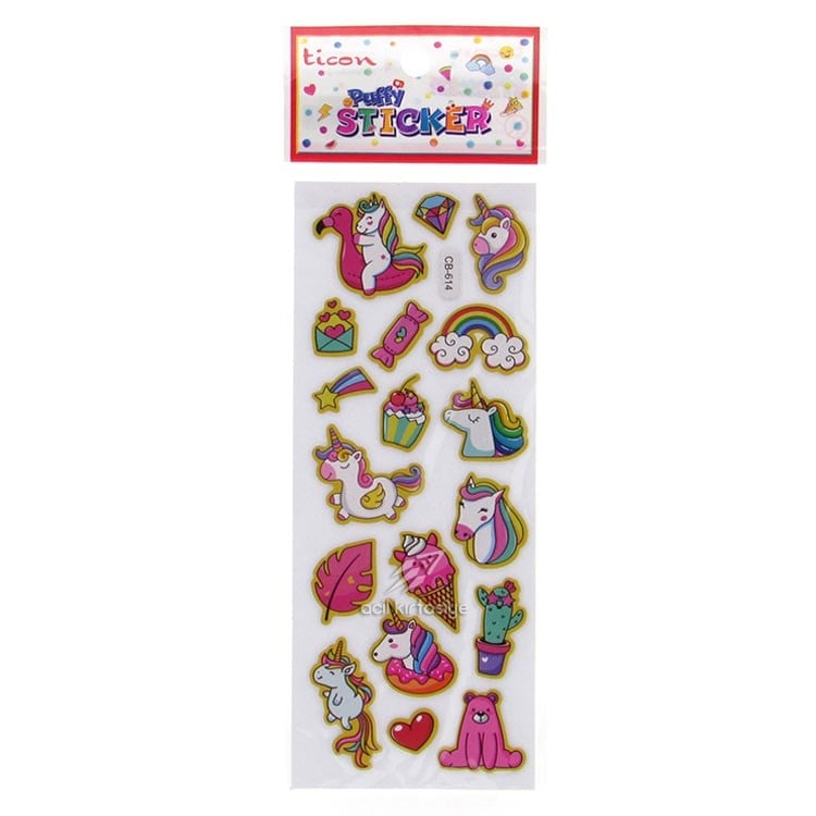 Ticon Sticker Puffy Kabartma Etiket 389470 Unicorn 