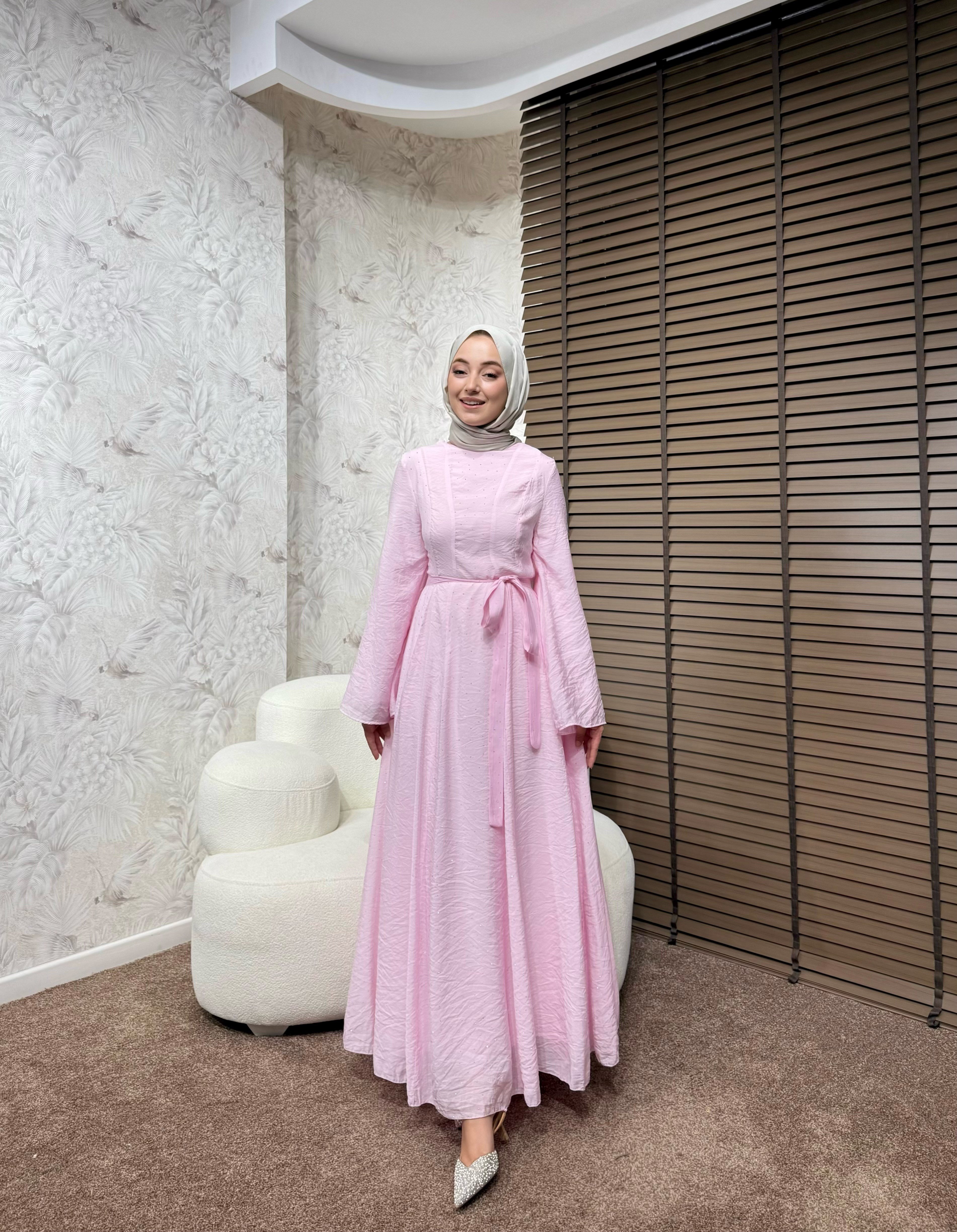 BBC CRİSTA ELBİSE-PEMBE
