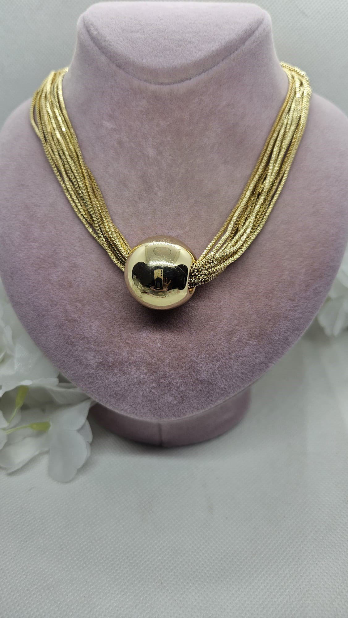 Gold Çoklu Zincir Top Kolye