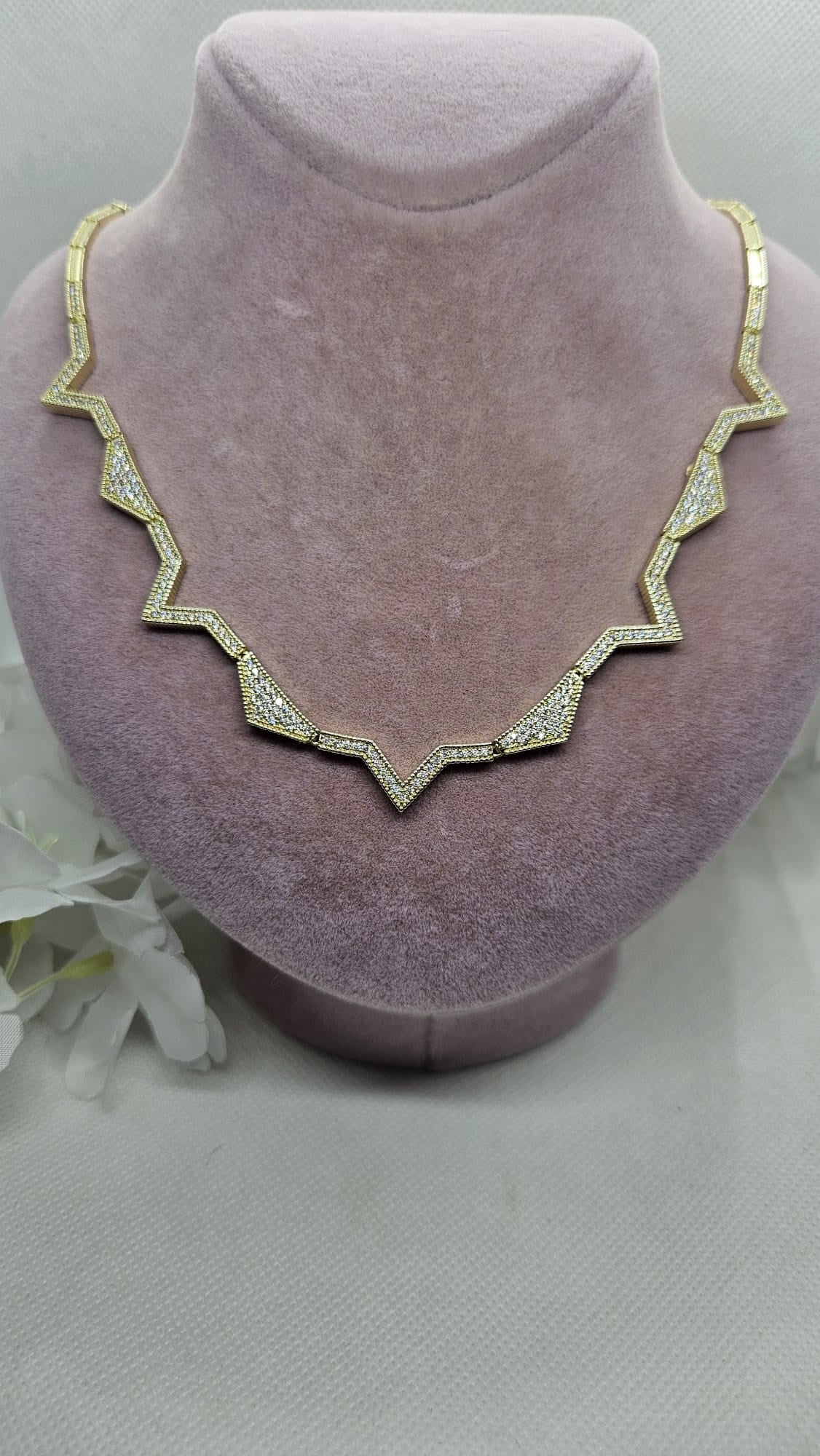 Gold VIP 45 Cm Full Zirkon Taşlı Kolye