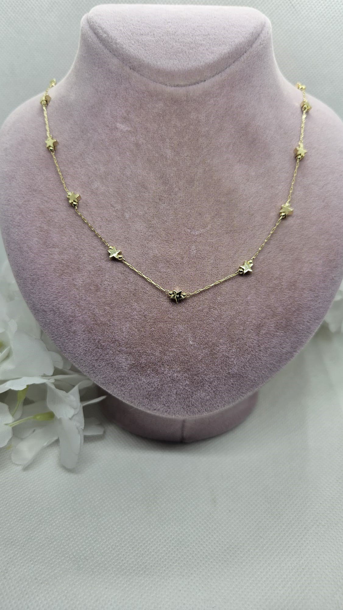 Gold Yıldız Detaylı 45 Cm Zincir Kolye.