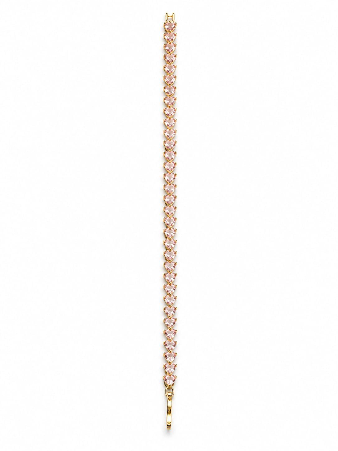 Xuping Gold Pembe Renkli Taşlı Kalp Model Bileklik