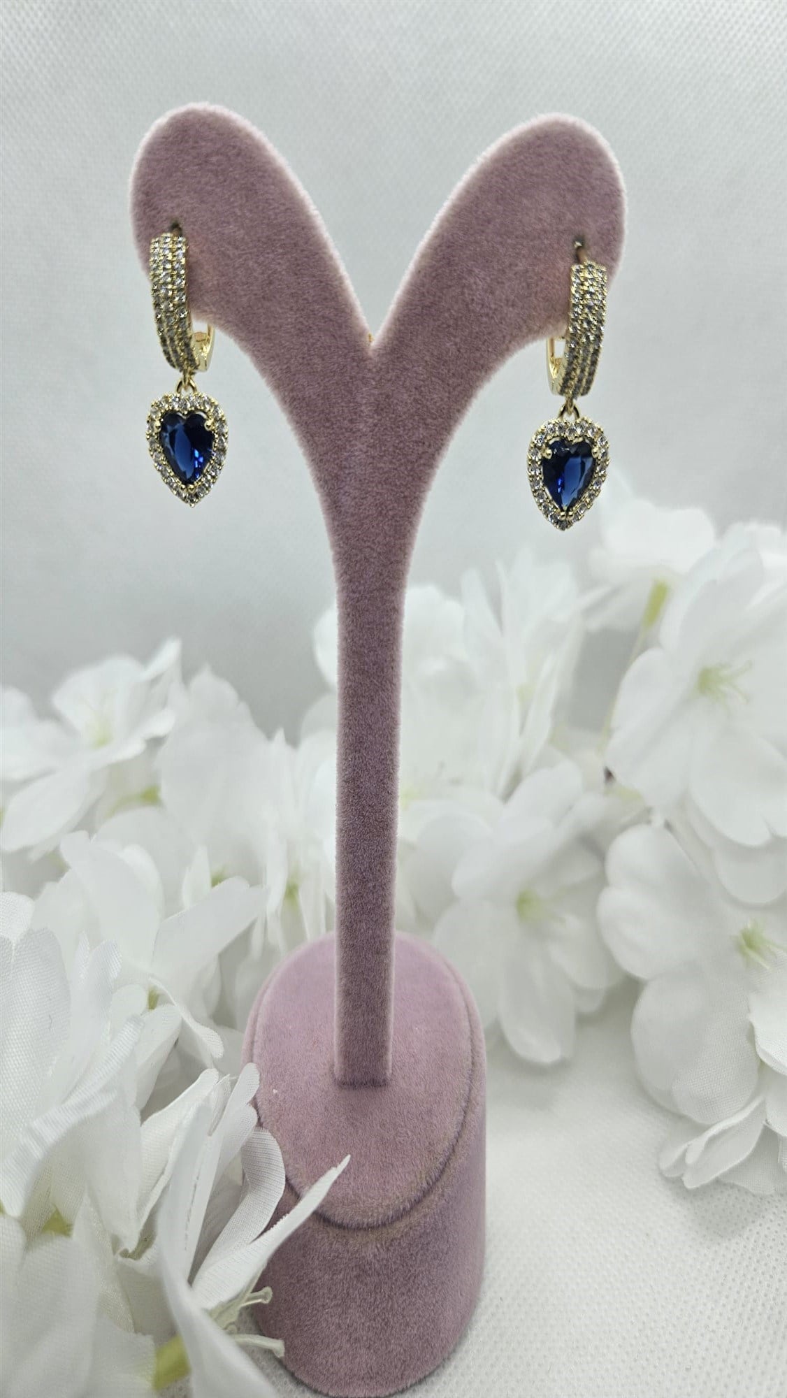 Xuping Gold Safir Renk Kalp Küpe