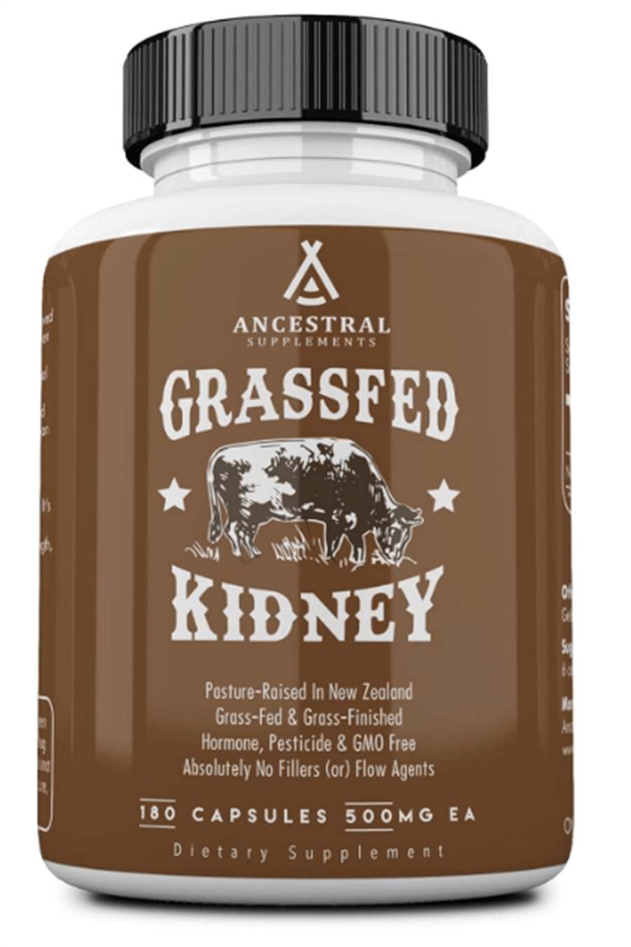Ancestral Supplements Grass Fed Beef Kidney, 3000mg, DAO Enzyme for Urinary and Histamine Health, Selenium, B12, Non GMO, 180 Capsul.Made ın Usa.71.