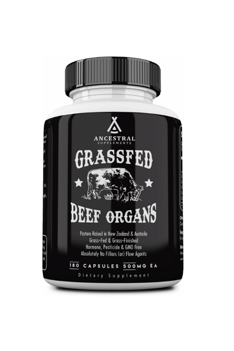 Ancestral Supplements Grass Fed Beef Organs (Desiccated) Liver,Heart,Kidney,Pancreas,Spleen 180 Capsul.Usa Menşei.60.