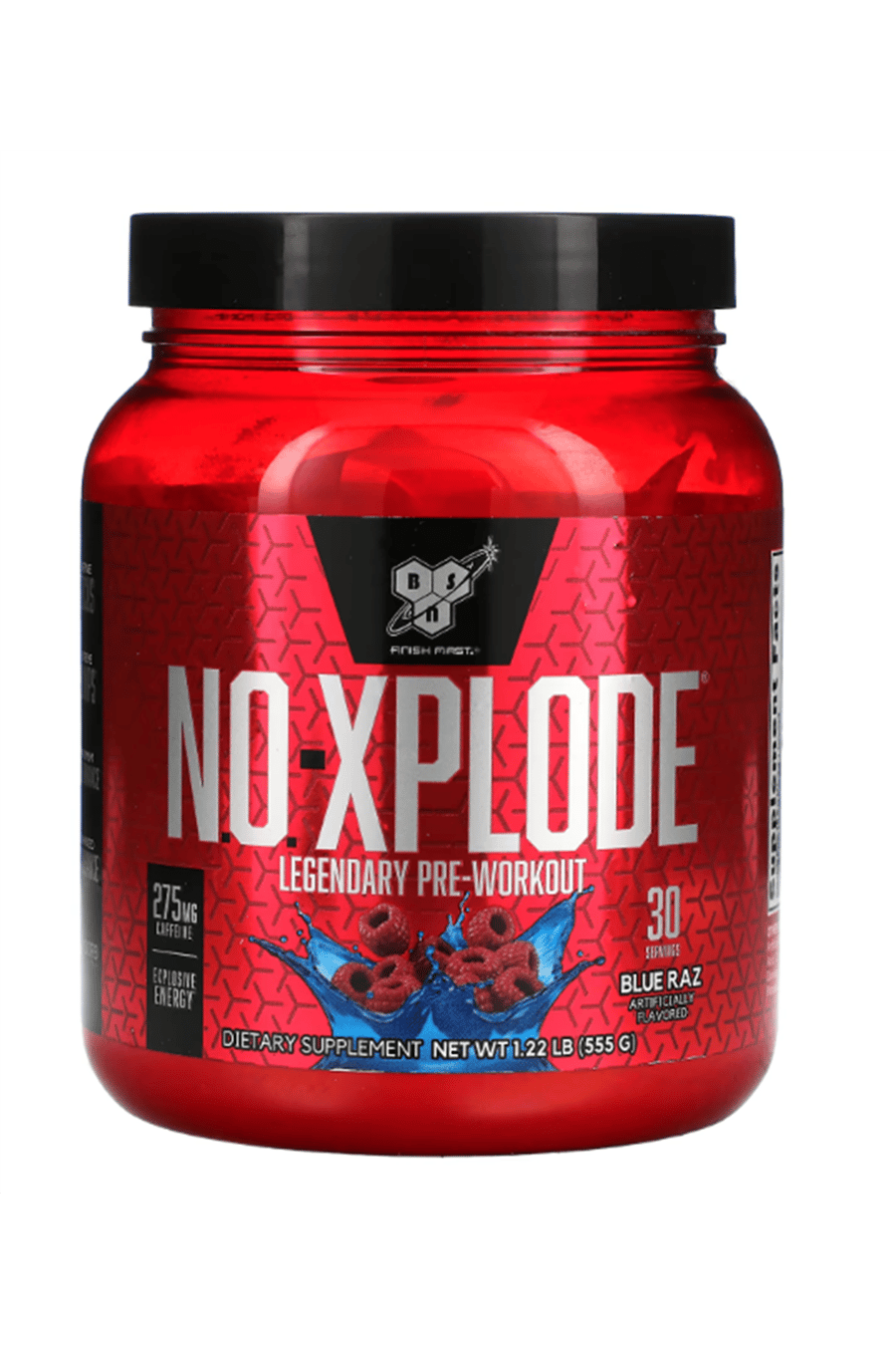 BSN, N.O.-Xplode, Legendary Pre-Workout, Blue Raz, 1.22 lbs (555 g). EU Değil.USA İçerektir.52.