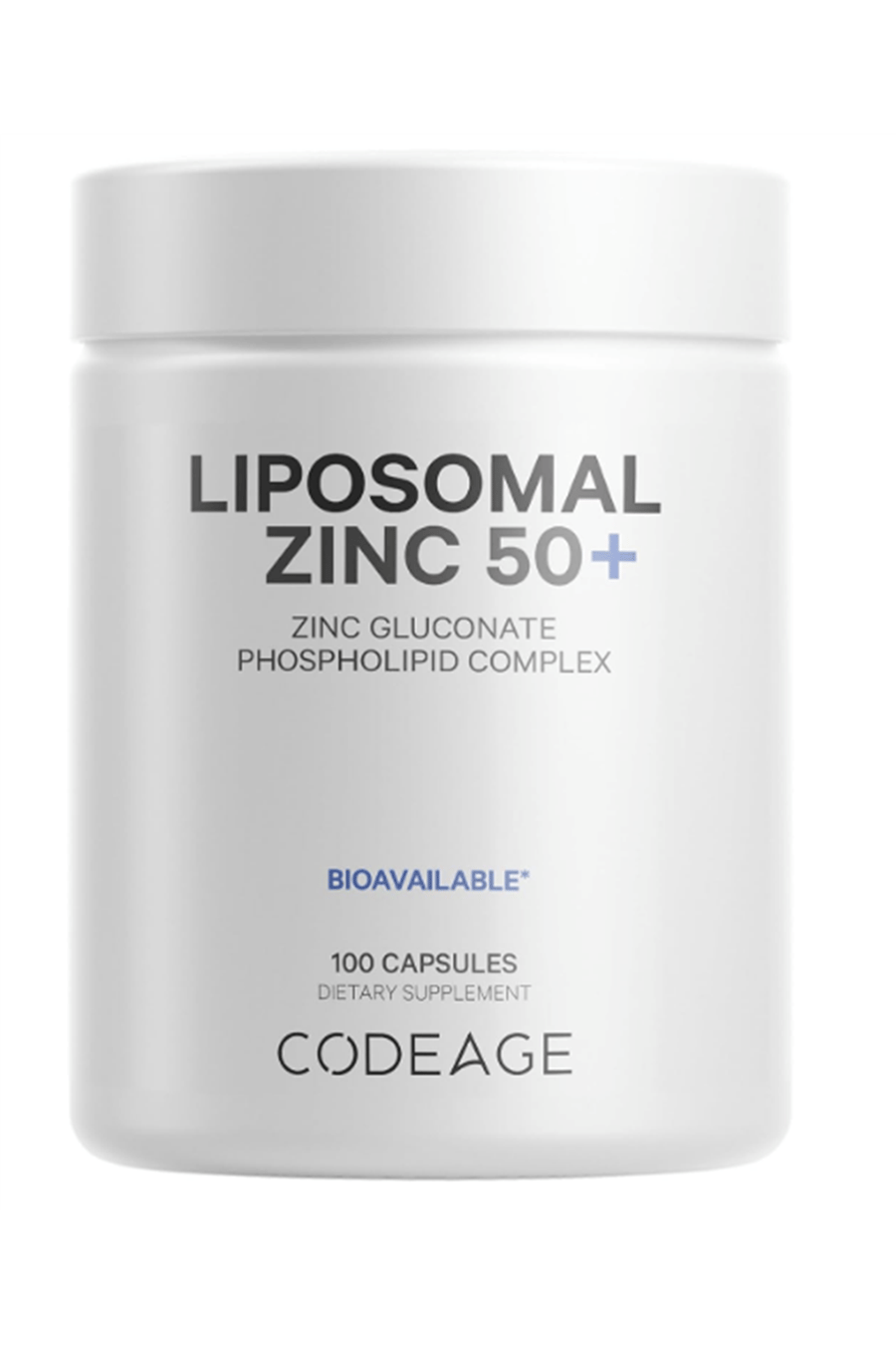 Codeage Liposomal Zinc 100 Capsul–3 Month Supply–One Per Day-50mg Zinc Gluconate- Essential Mineral-Vegan.