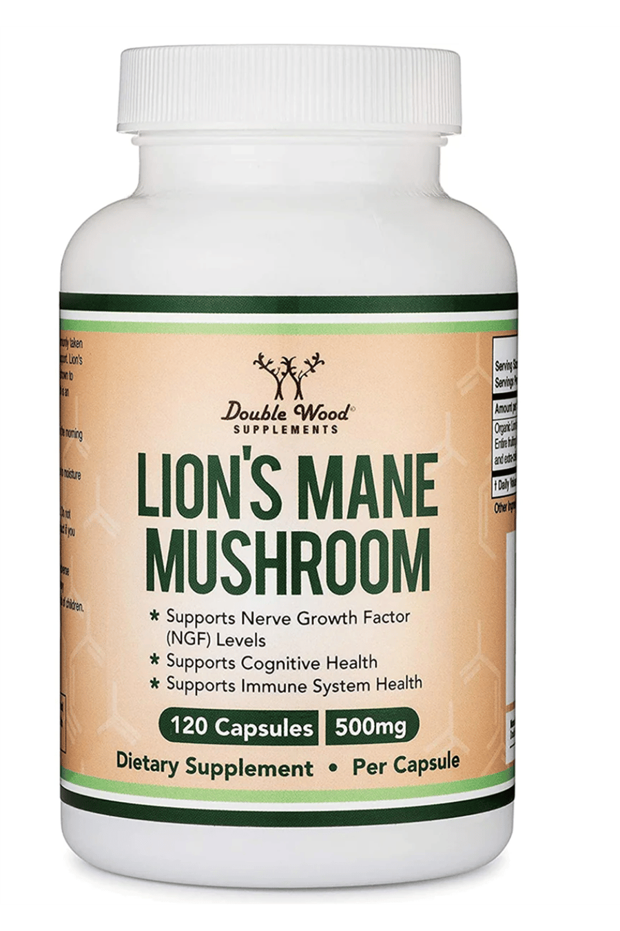 Double Wood  Lion's Mane Mushroom 500mg 120 Capsul.Abd Menşei 38.