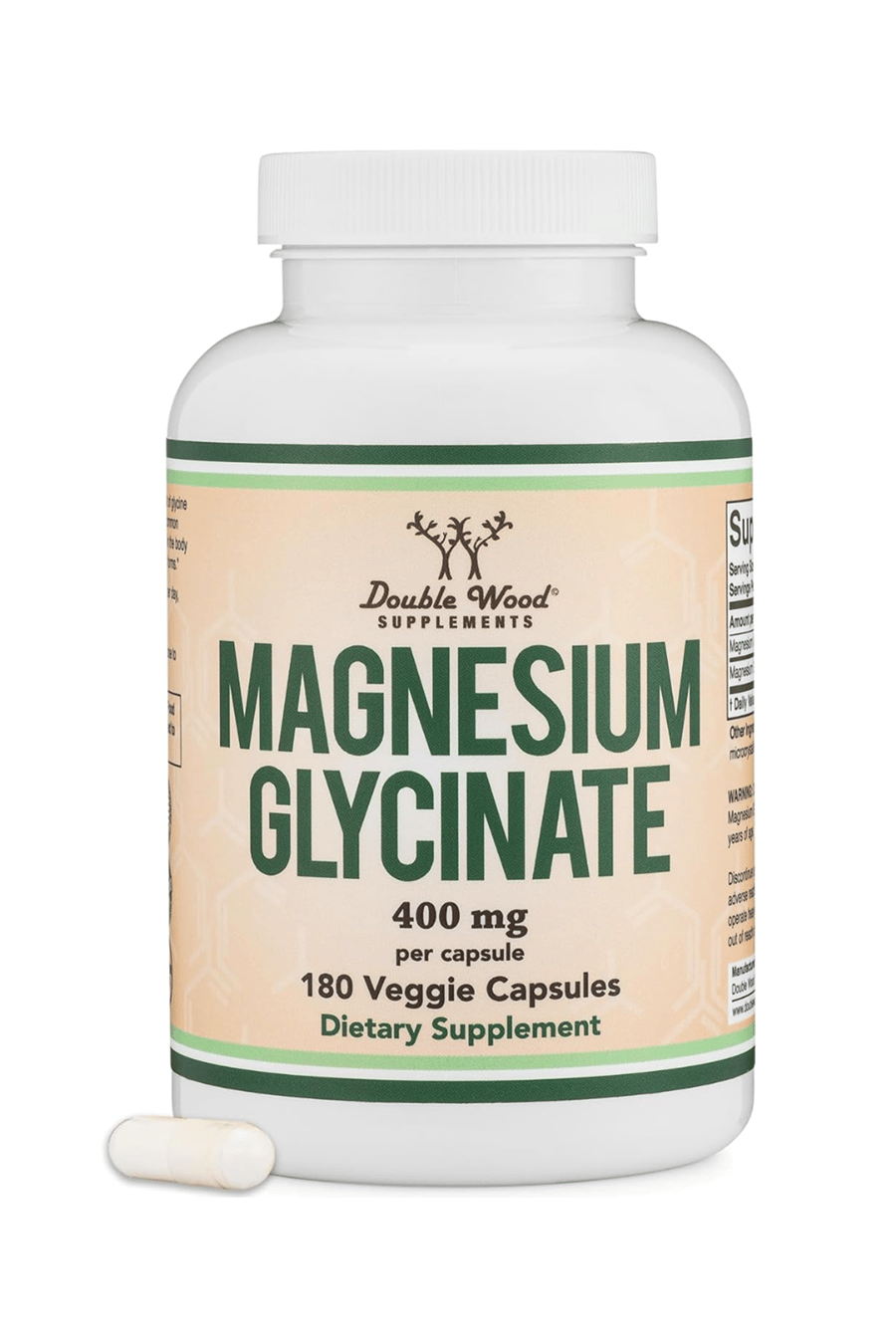 Double Wood Magnesium Glycinate 400mg, 180 Capsul.Abd Menşei.39.