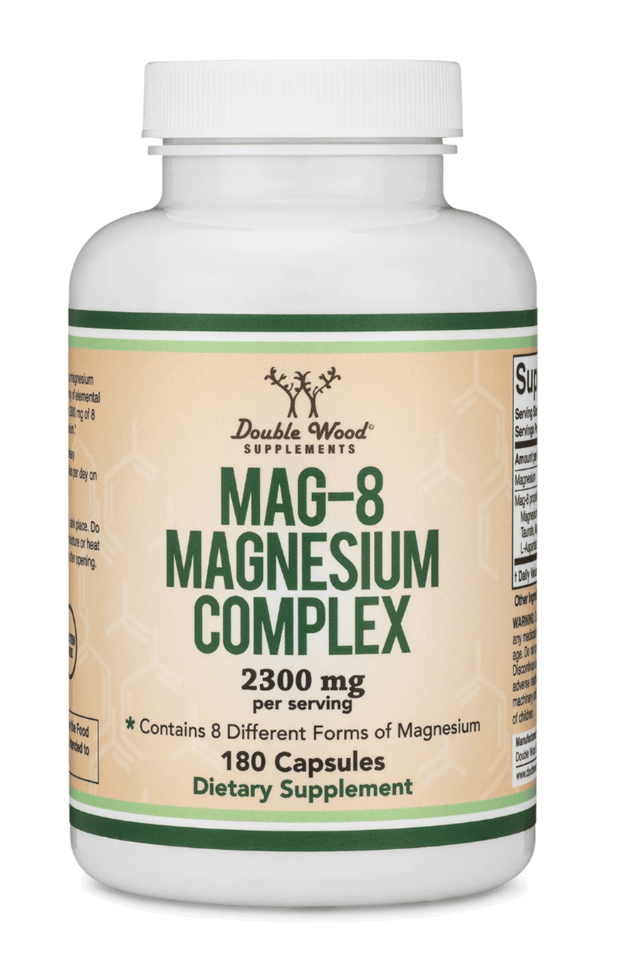 Double Wood  Magnesium MAG-8 Complex 180 Capsules (436mg Elemental Magnesium Provided by 2,300mg of Eight Different Forms of Magnesium).39.
