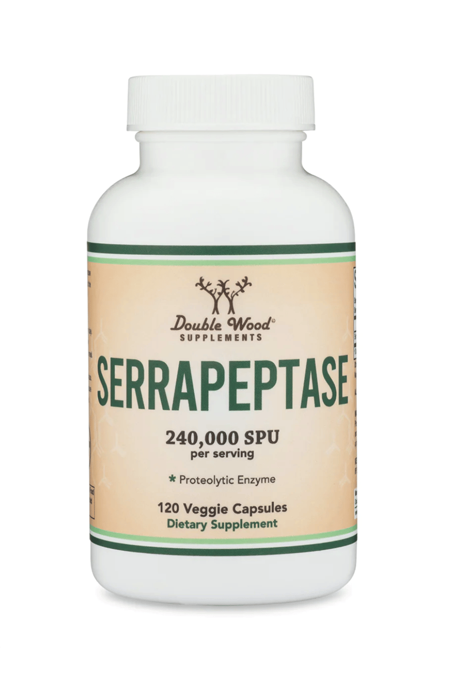 Double Wood Serrapeptase 240,000 SPU Vegie 120 Capsul.Abd Menşei.39.