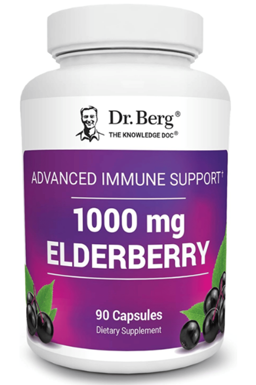 Dr. Berg Black Elderberry  15,000 IU Vitamin D, 60 mg of Zinc, & 90 mg of Camu Camu - (4-in-1) Sambucus Elderberry Immune Support - 90 Capsules.Abd Menşei.55.