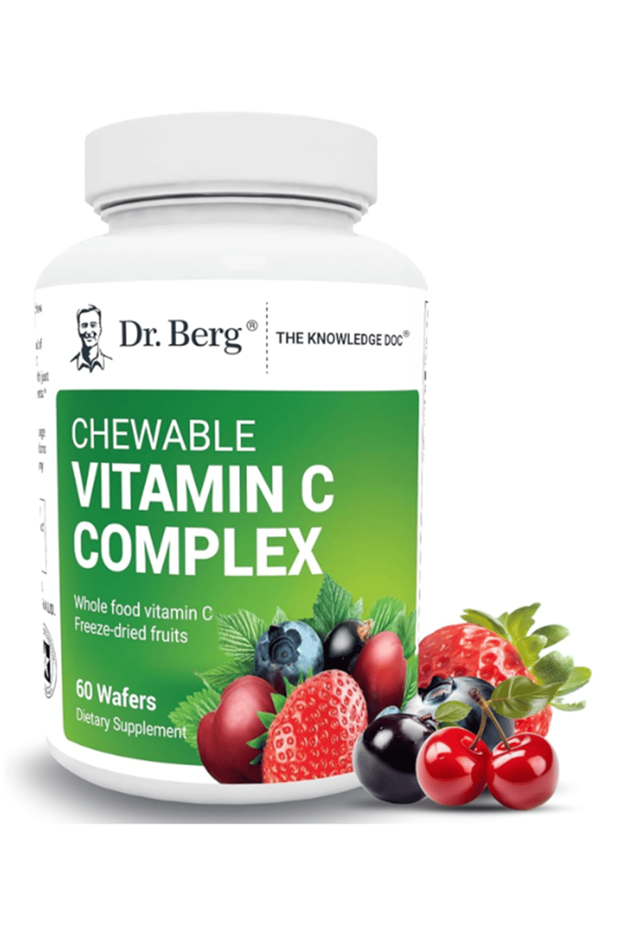 Dr. Berg Chewable Vitamin C Complex - Made with Organic, Non-GMO Berries - 60 Chewable Delicious Wafers.Abd Menşei.57.