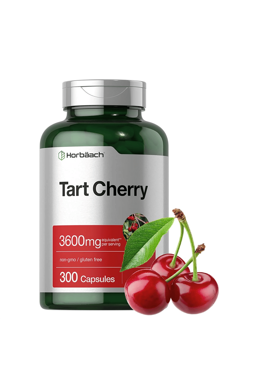 Horbäach Tart Cherry Extract  3600mg  300 Capsul Non-GMO, Gluten Free Usa Menşei.3742