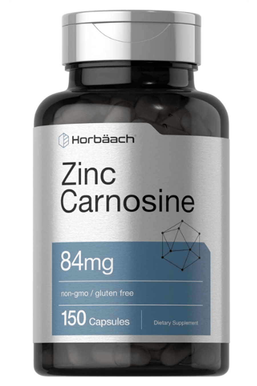 Horbäach Zinc Carnosine Supplement  84mg   150  Quick-Release Capsul  Non-GMO  Gluten Free.