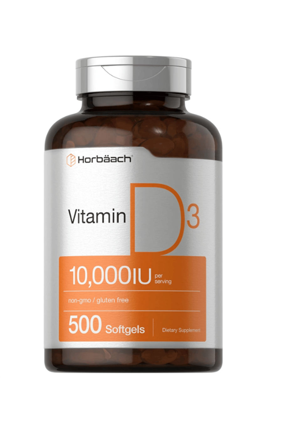Horbach Vitamin D D3 Cholecalciferol 10000 IU  500 Softgels  250mcg .Usa Menşei.39.