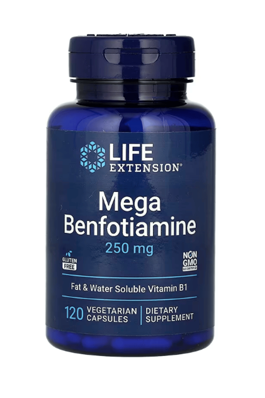 LIFE Nutrıtion Mega Benfotiamine, 250 mg, 120 Vegetarian Capsules.Usa Version.50.