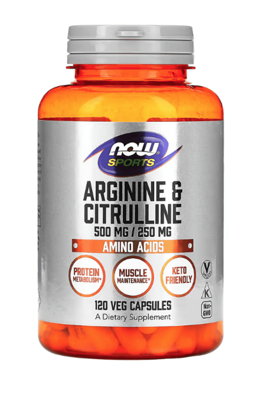 NOW Foods, Sports, Arginine & Citrulline, 750mg 120 Veg Capsules.Abd Menşei.44.