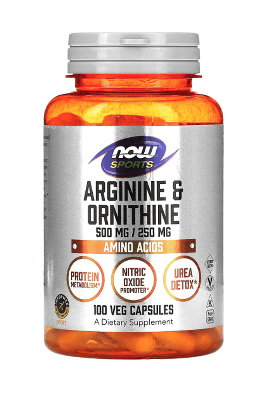 NOW Foods, Sports, Arginine & Ornithine, 100 Veg Capsules.Usa Version.3840
