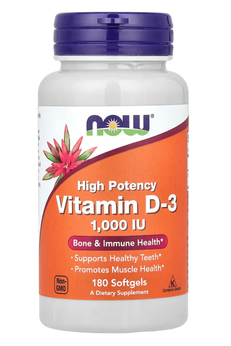 NOW Foods Vitamin D-3 High Potency 1000 IU, 180 Softgels.Abd Menşei.29.