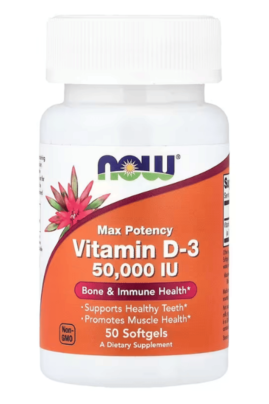 NOW Foods, Vitamin D-3, Max Potency, 50,000 IU, 50 Softgels.