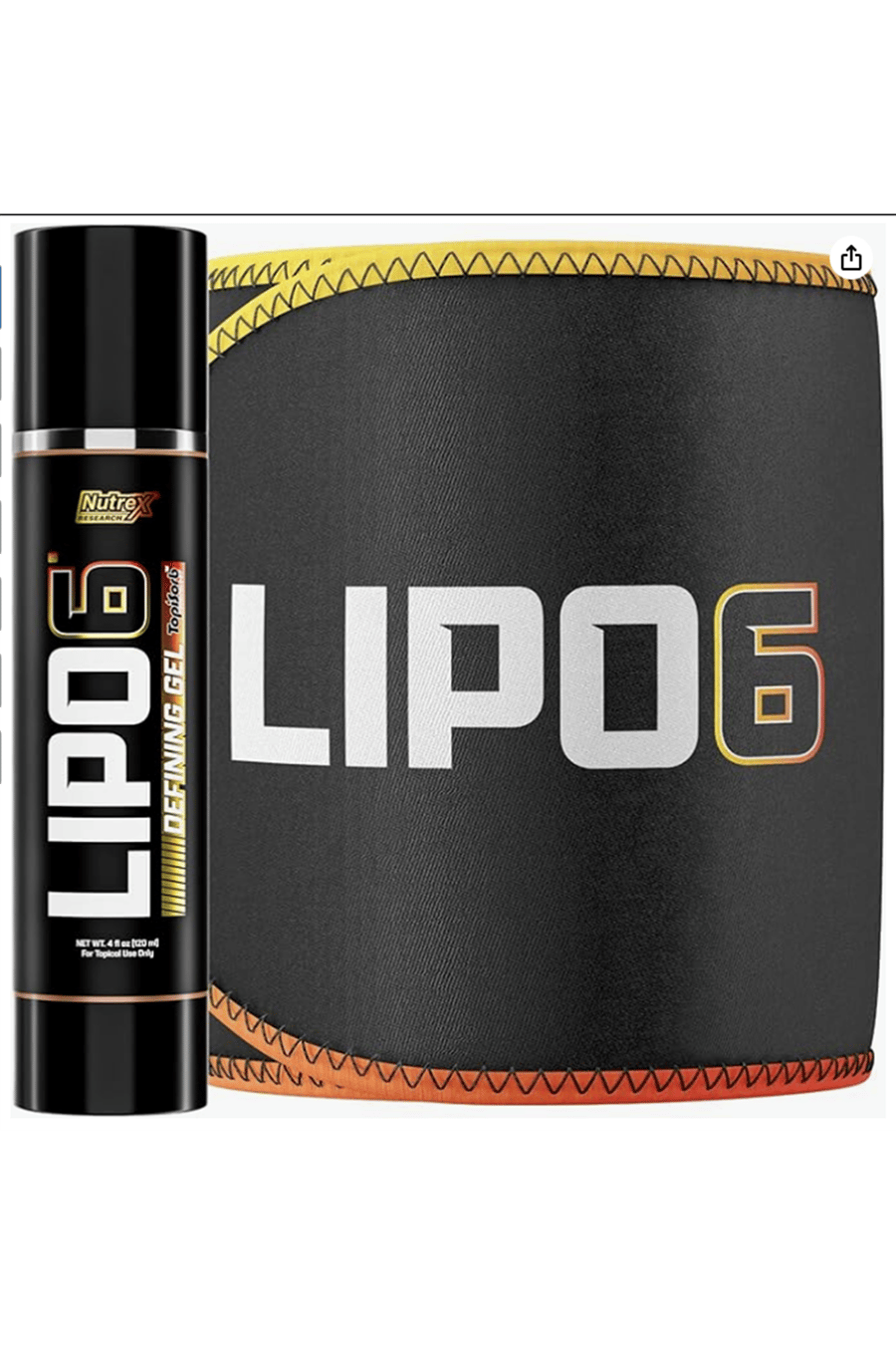 Nutrex Lipo-6 Defining Gel + Nutrex Belt Thermogenic Fat Burner USA Version.3756