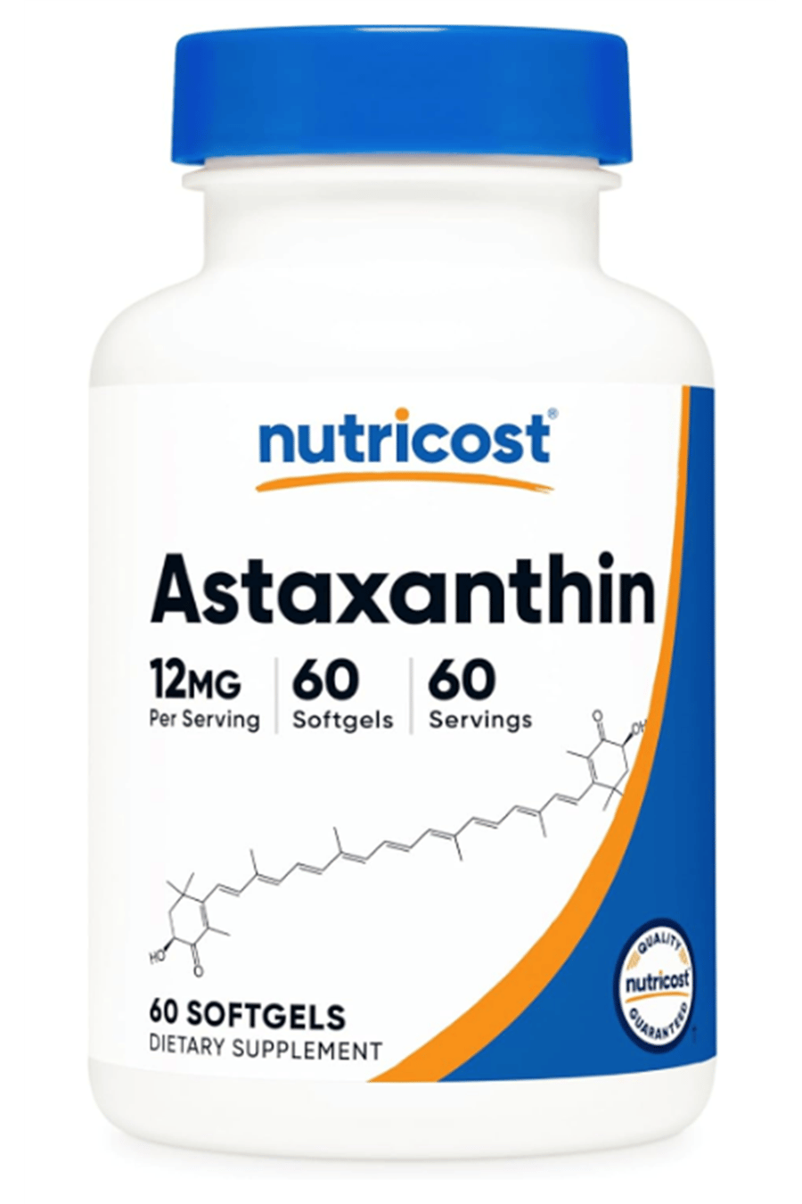 Nutricost Astaxanthin 12mg, 60 Softgels - Non-GMO and Gluten Free.