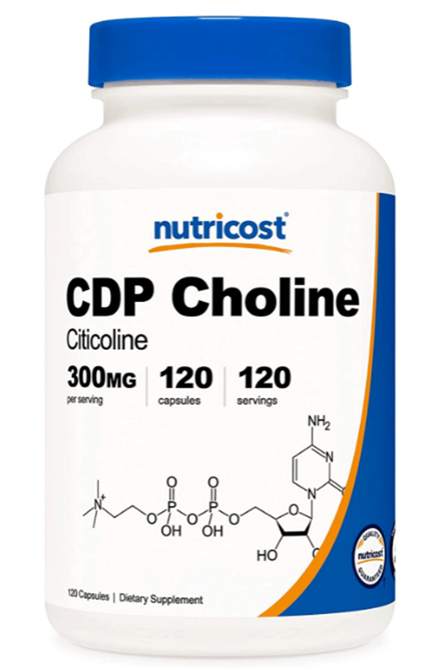 Nutricost CDP Choline (Citicoline) 300mg, 120 Vegetarian Capsules - Non-GMO, Vegetarian Friendly, Gluten Free.USA MENŞEİ.48.