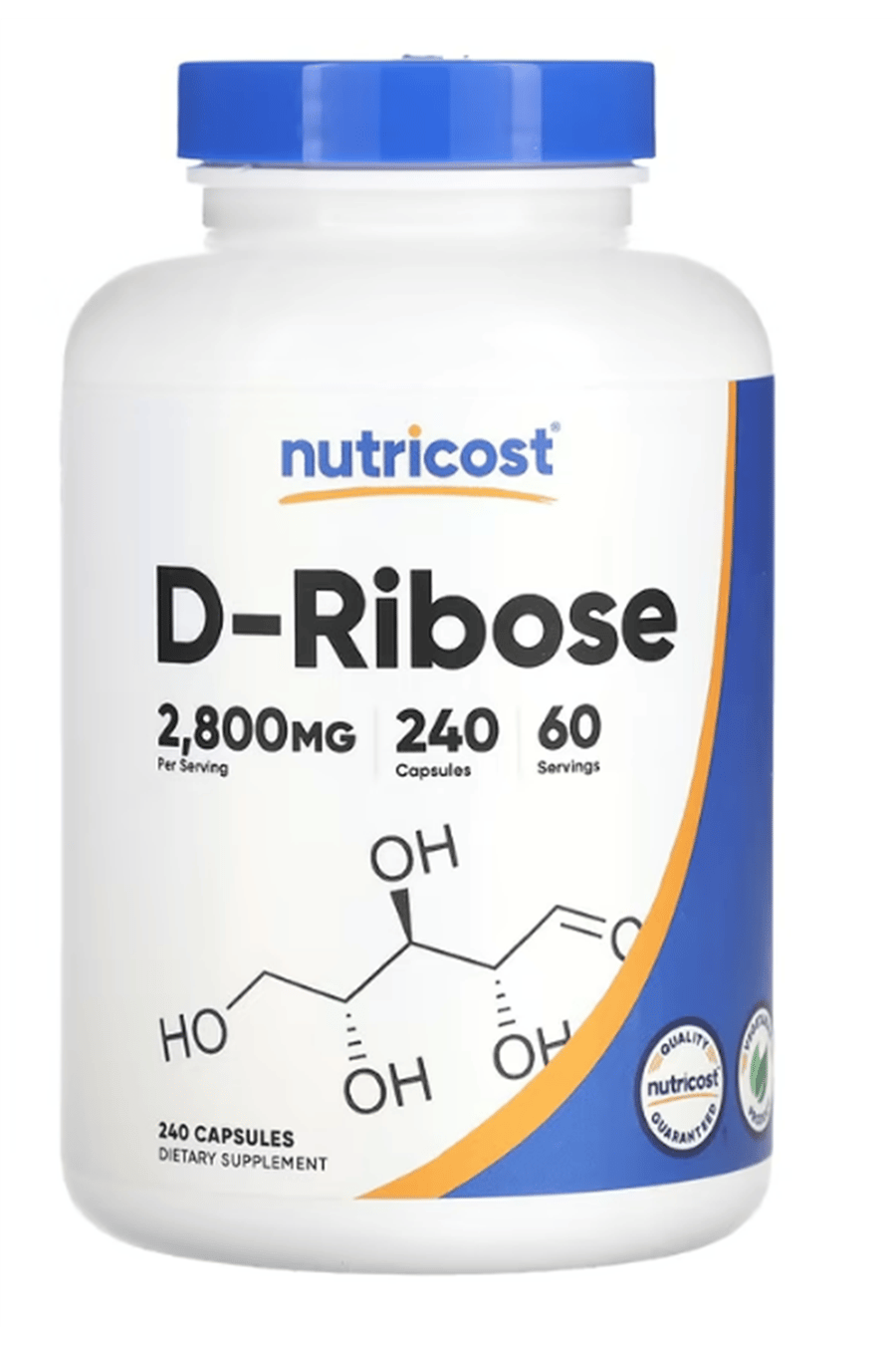 Nutricost, D-Ribose, 2,800 mg, 240 Capsul.41.