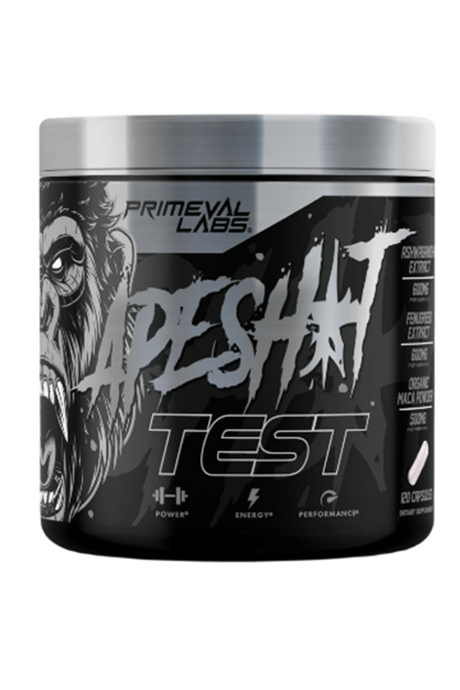 Prımeval Labs Apesh*t Test (Zinc-Fenugrek-Maca-Tribulus-Longjack-Glycine) 120 Capsules. USA.3940