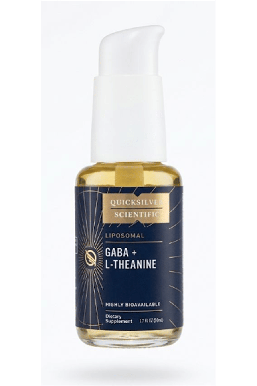 Quicksilver Scientific Liposomal GABA + L Theanine - Calm, Stress Response  Brain Support - Bioavailable GABA  with L Theanine 100mg (1.7oz/50ml).Made ın Usa.66.