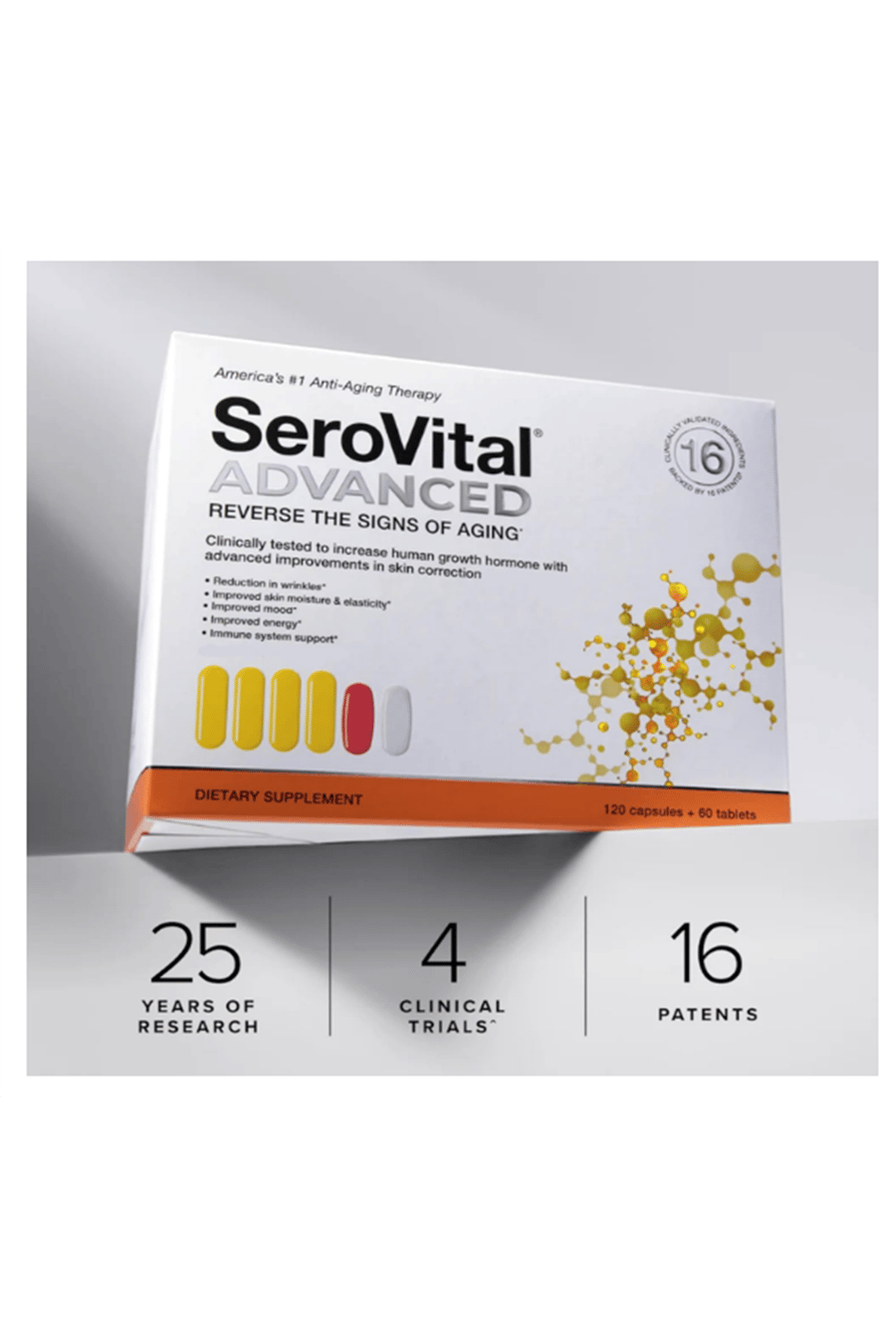 Serovital Advanced - Anti-Aging  HGH for Women - Skin Benefits, Energy, and Sleep - 30 Servings 120 Capsul+60 Tablet. Usa.146