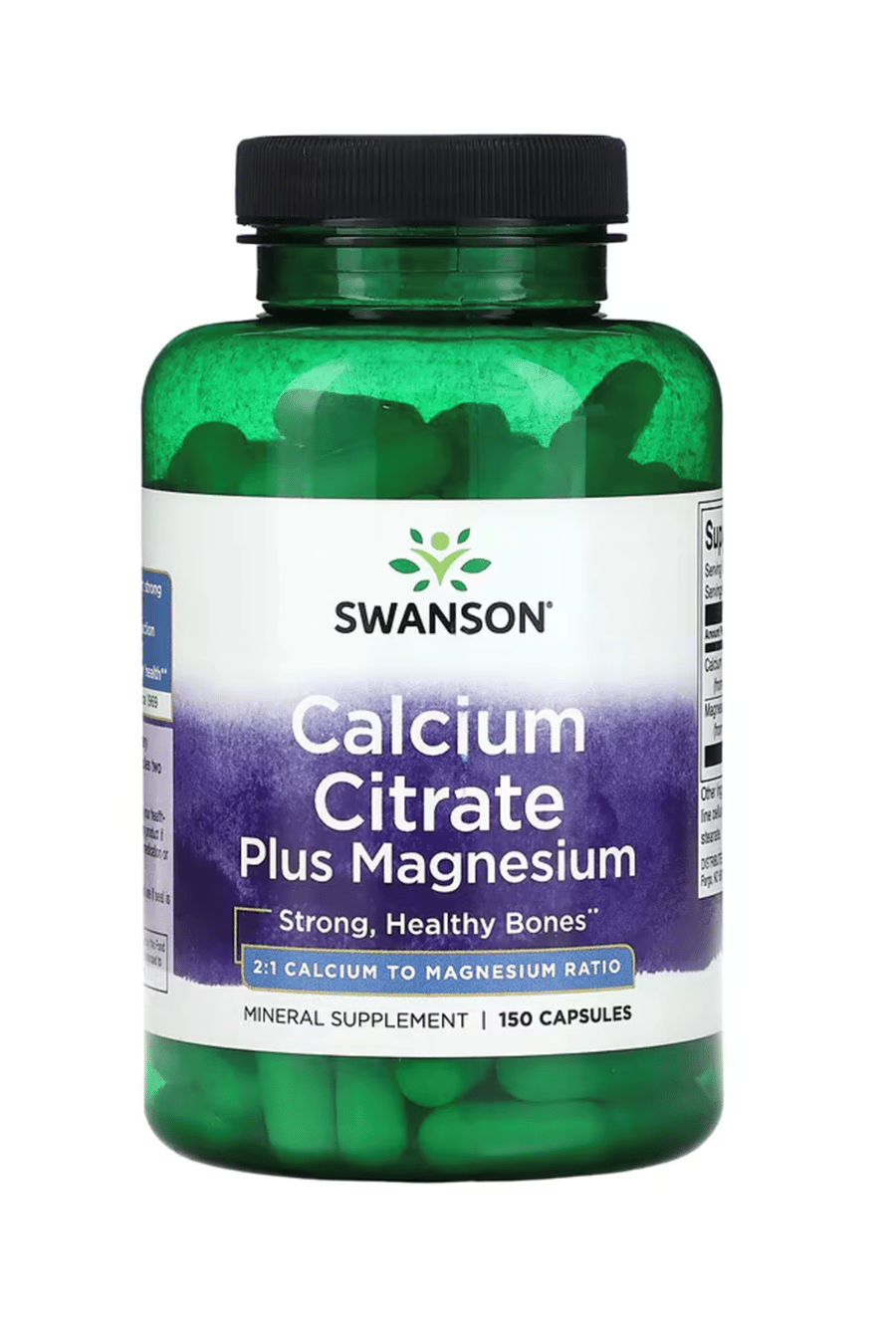 Swanson Calcium Citrate (Özelsporcugıdaları) Plus Magnesium, 150 Capsul.Usa.25.